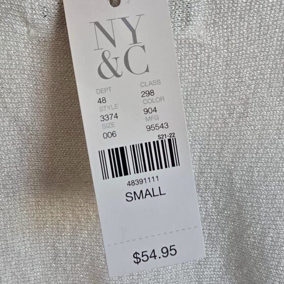 NY&C WOMEN'S CREAM METALIC SWEATER SIZE S NWT - Picture 5 of 9